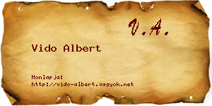 Vido Albert névjegykártya